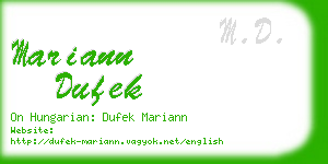 mariann dufek business card